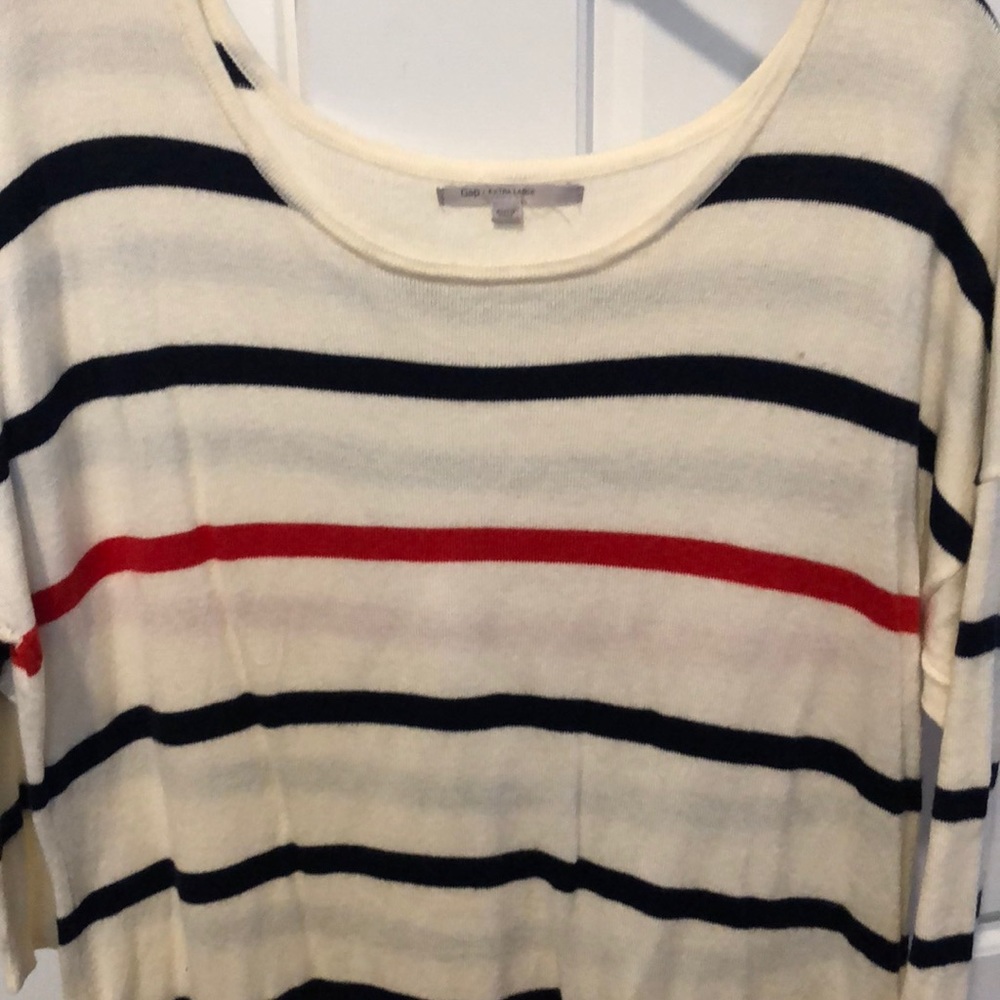 Gap Sweater — Navy & Orange Stripes (XL)